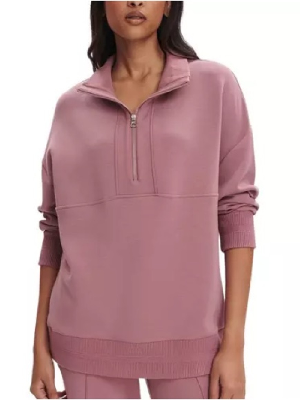 Varley Molly Longline Long Sleeve 1/2 Zip Wistful mauve XS